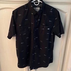 Salty Crew Black Short Sleeve Button Down